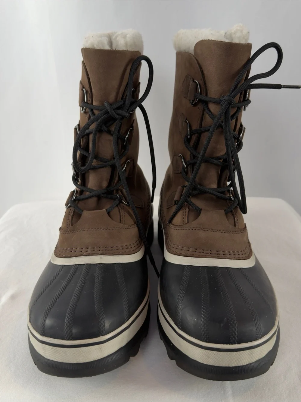 Sorel Men's Caribou Waterproof Lace-Up Winter Boots in Brown Black Size 11